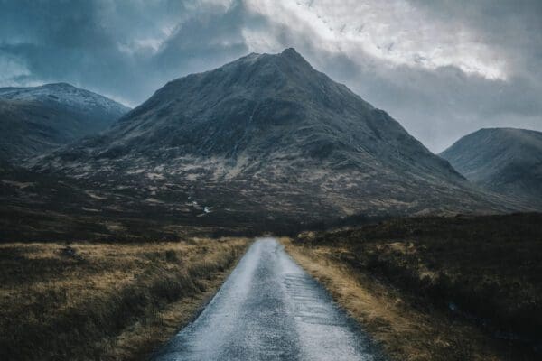 walking alone in the highlands